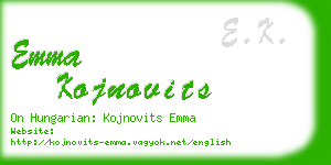 emma kojnovits business card